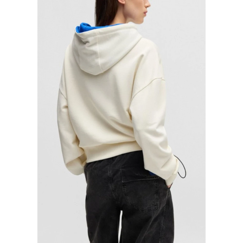 Hugo Boss Cropped Hoodie voor vrouwen Beige Dames