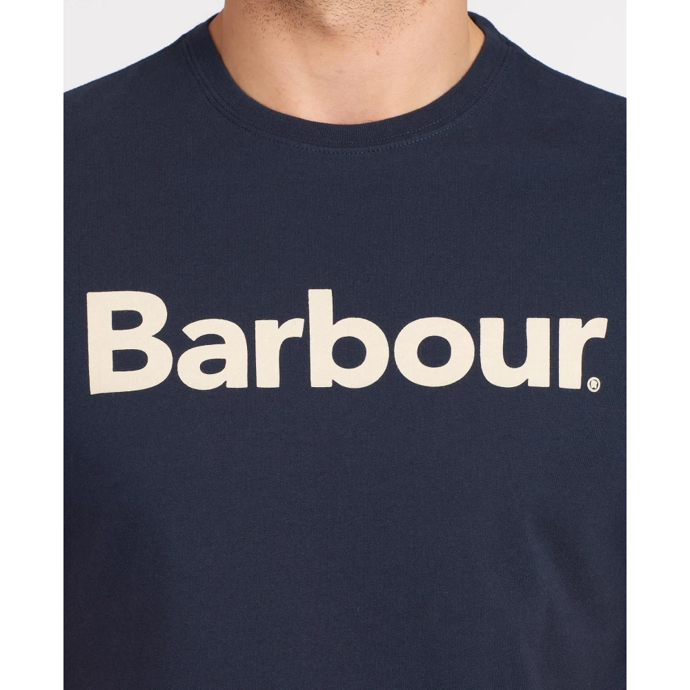 Barbour Logo T-Shirt in New Navy Blue Heren