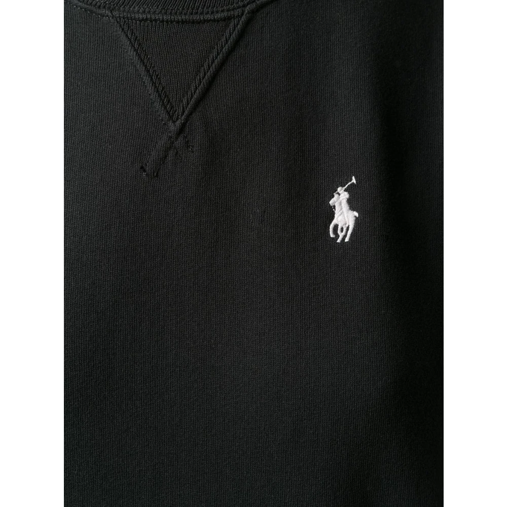Ralph Lauren Zwarte Sweatshirt met Geborduurd Logo Black Dames