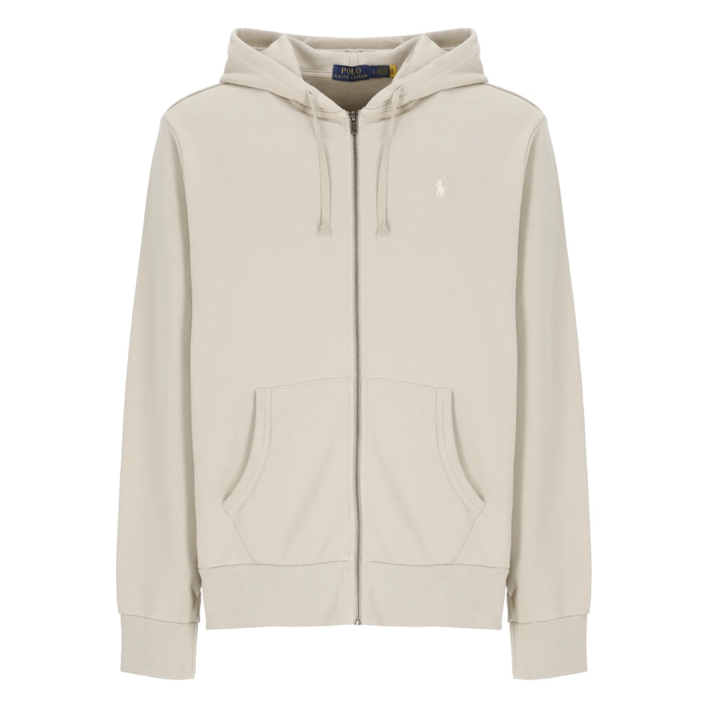 Ralph Lauren Beige Cotton Zip-Up Hoodie