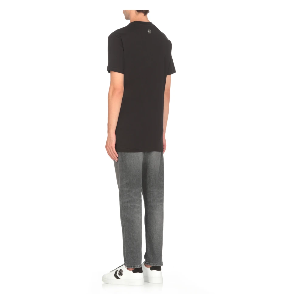Philipp Plein Zwart Crew Neck T-shirt met Print Black Heren