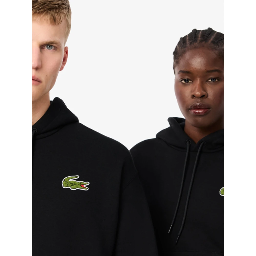 Lacoste Hoodie Loose Fit Zwart Black Heren