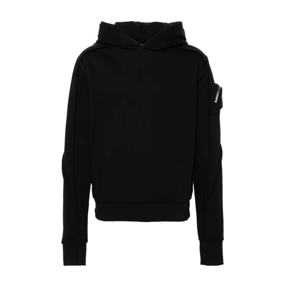 Thom Krom Zwarte hoodie met zichtbare naden Black Heren