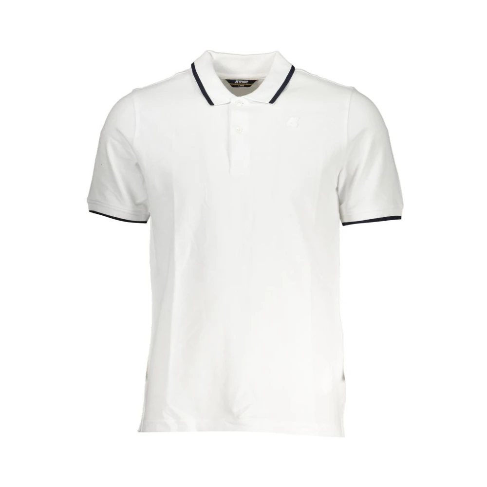 K-Way Men's White Stylish Polo Shirt With Contrast Details