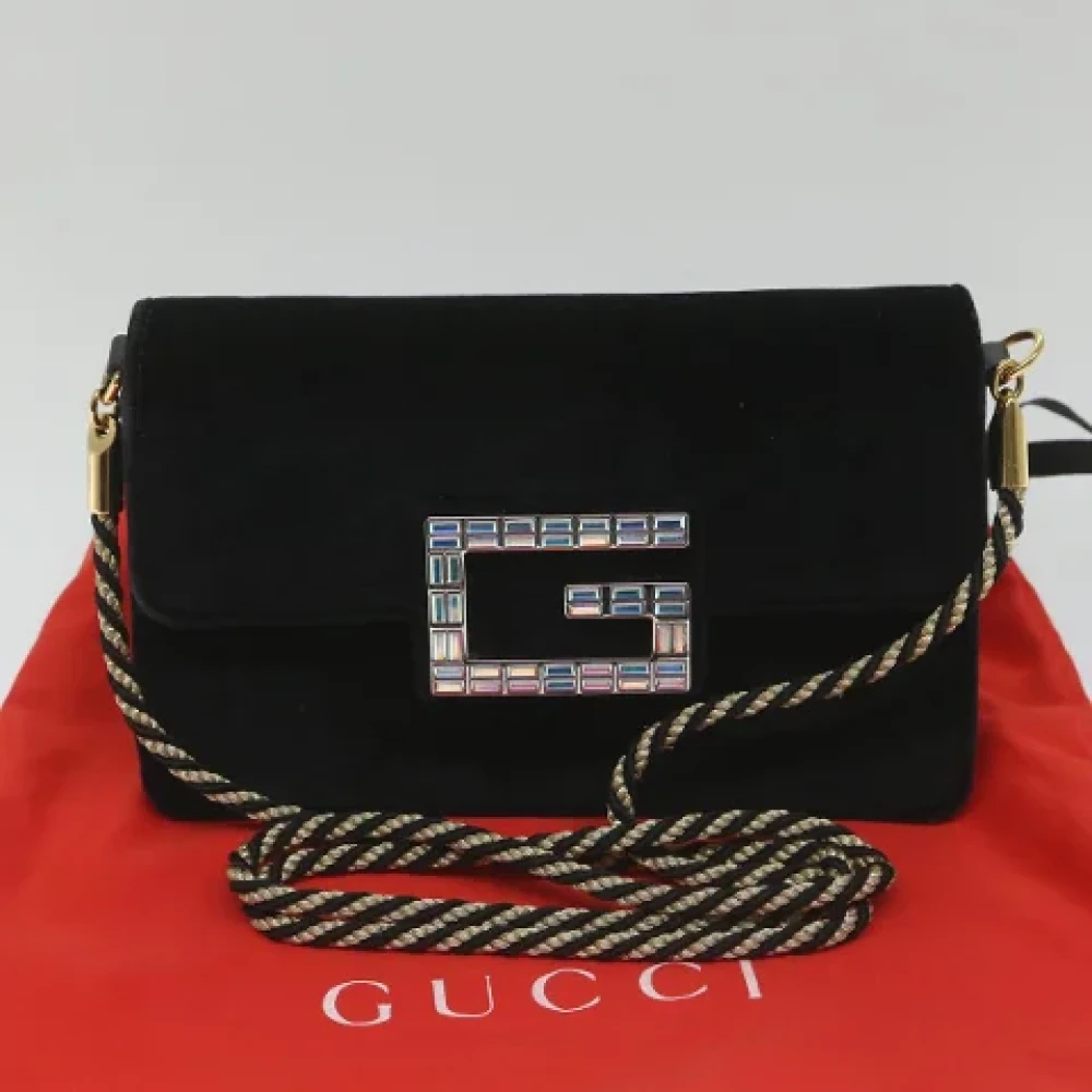 Gucci Vintage Pre-owned Velvet gucci-bags Black Dames