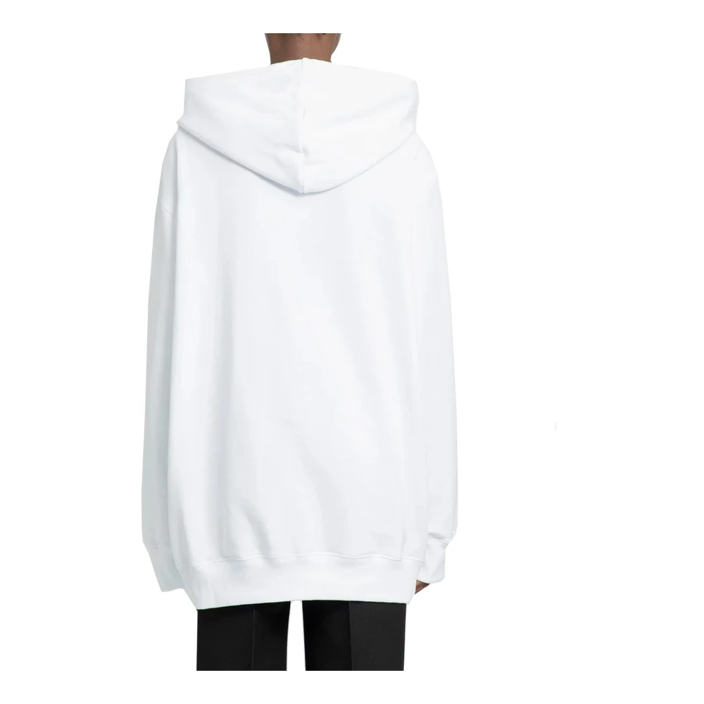 Lanvin Witte Katoenen Sweatshirt met Capuchon White Dames