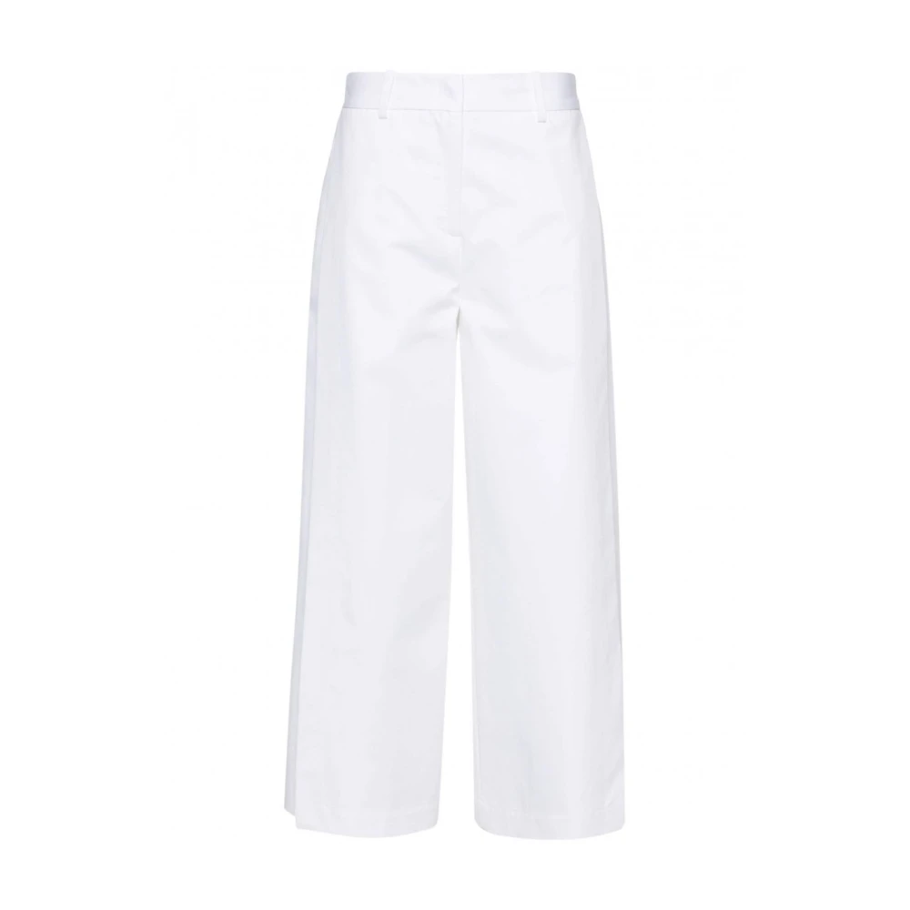 Semicouture Cropped broek met zijsplitten White Dames
