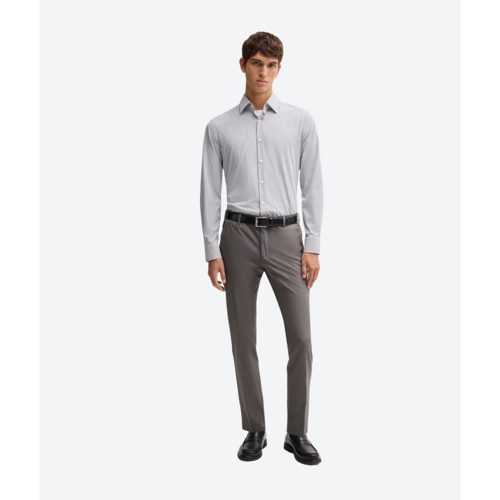 Hugo Boss Slim Fit Stretch Katoenen Broek Gray Heren