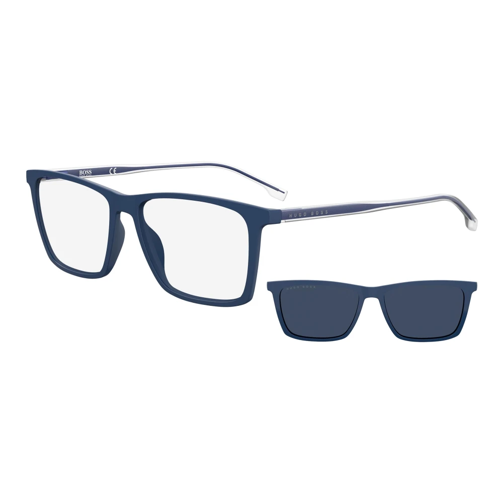 Hugo Boss Matte Blue Sunglasses with Blue Clipon Blue Heren