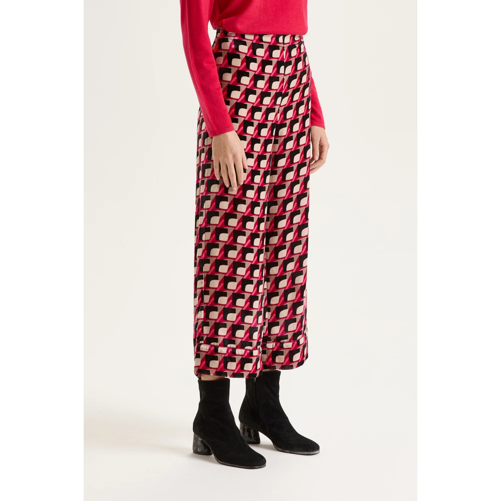 Maliparmi Velvet Prints Broek Multicolor Dames