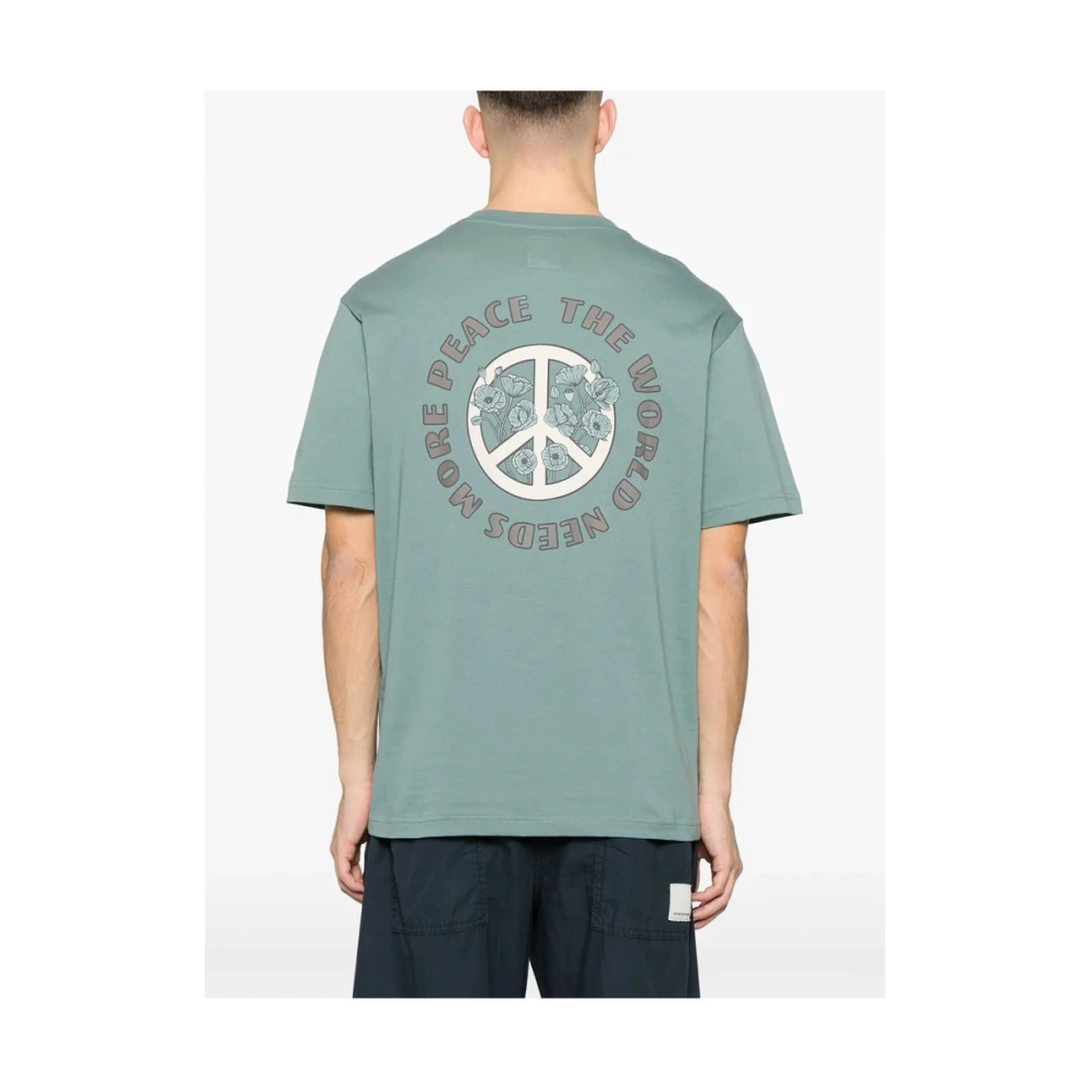 Emporio Armani Zeegroene Peace Sign T-shirt Green Heren