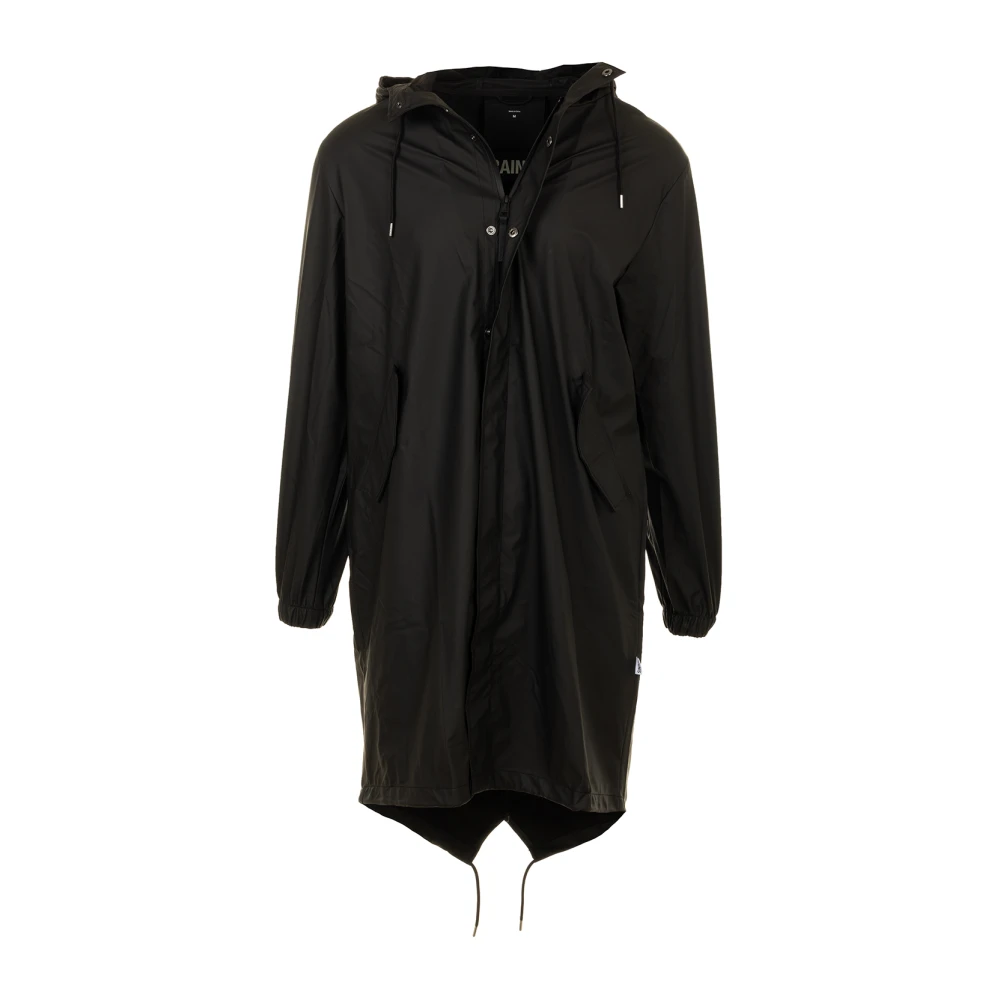 Rains Zwarte Fishtail Parka Jas Black Heren
