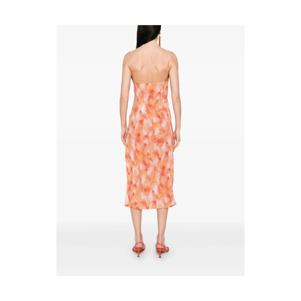 IRO Terracotta Oranje Vierkante Hals Jurk Orange Dames