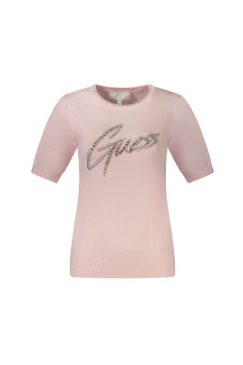 pull-rose-femme-en-viscose-manches-courtes