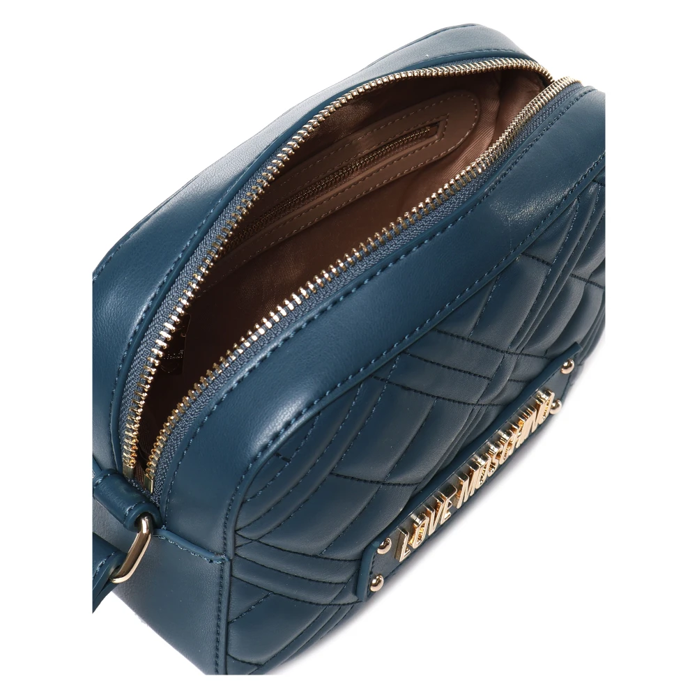 Love Moschino Gewatteerde Teal Schoudertas met Rits Green Dames