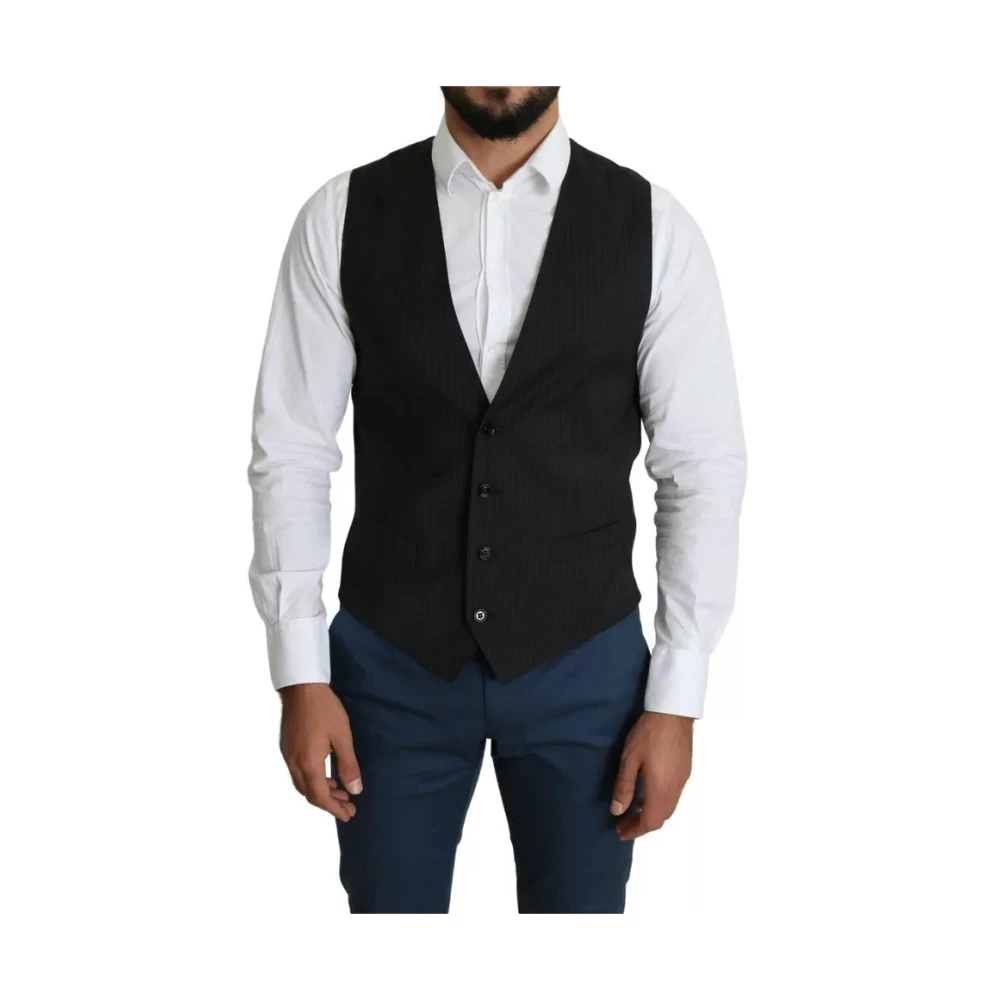 Dolce & Gabbana Men's Black Staff Dress Waistcoat Vest