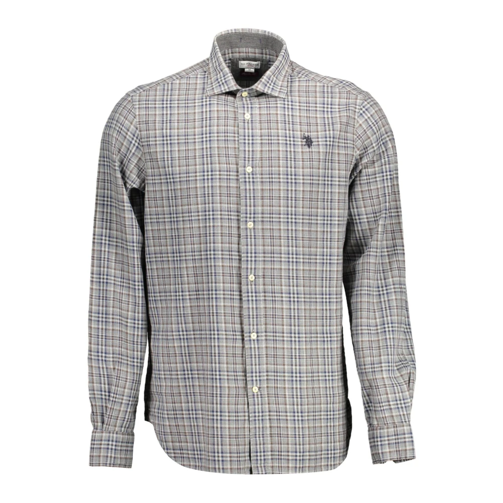 U.s. Polo Assn. Men's Gray Casual Shirts, L, Cotton Shirt For