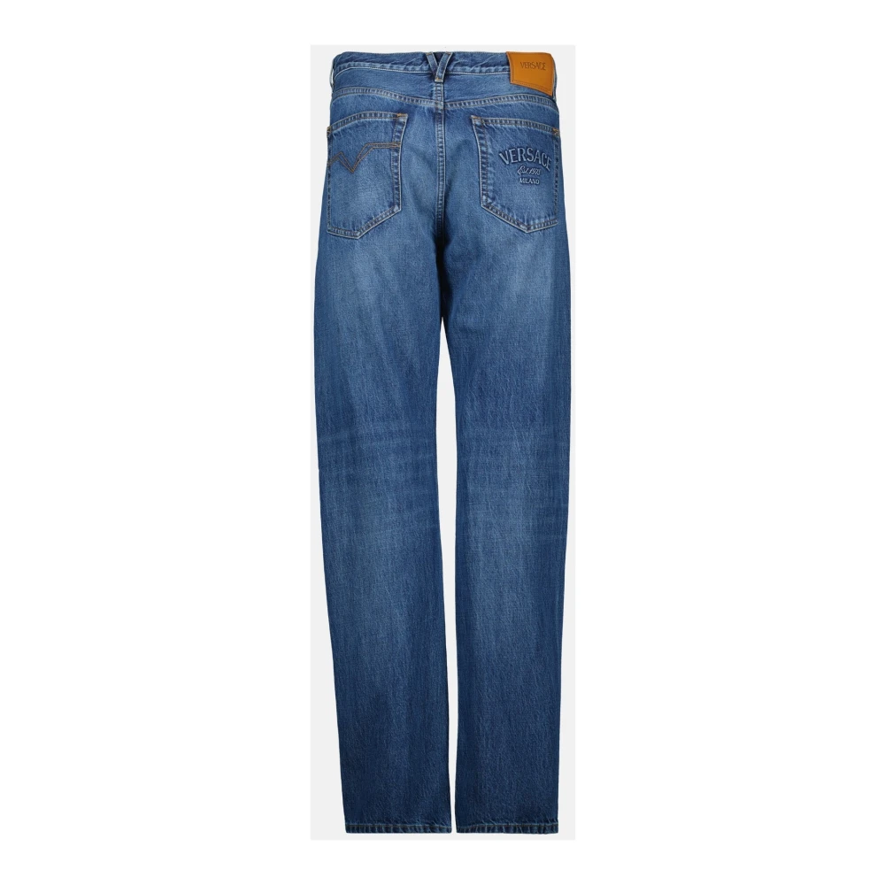 Versace Heren Straight Leg Jeans Blue Heren