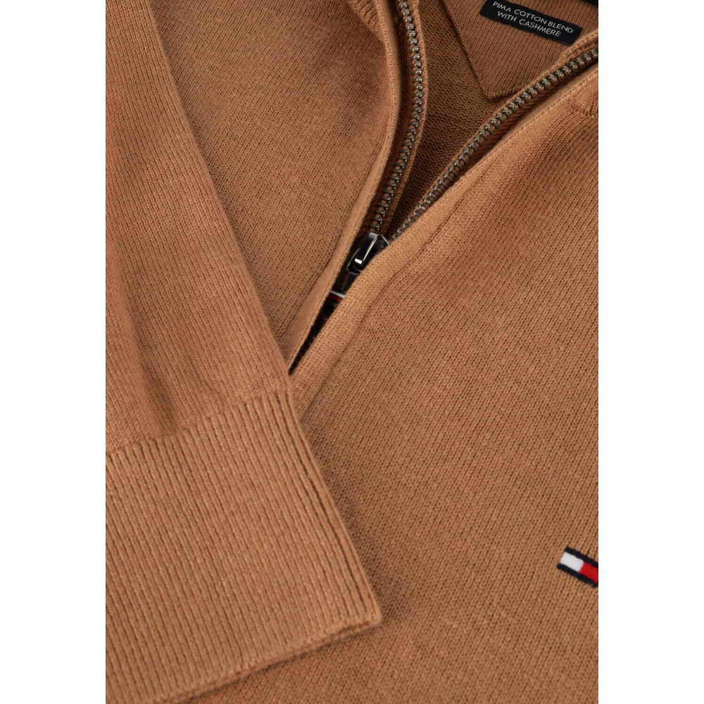 Tommy Hilfiger Zip Mock Cashmere Sweater voor Heren Brown Heren