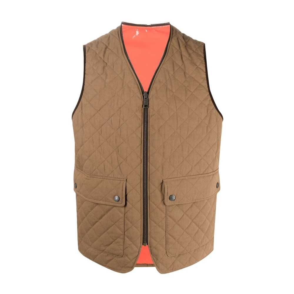 Dsquared2 Uomo Marrone Gilet Trapuntato Reversibile