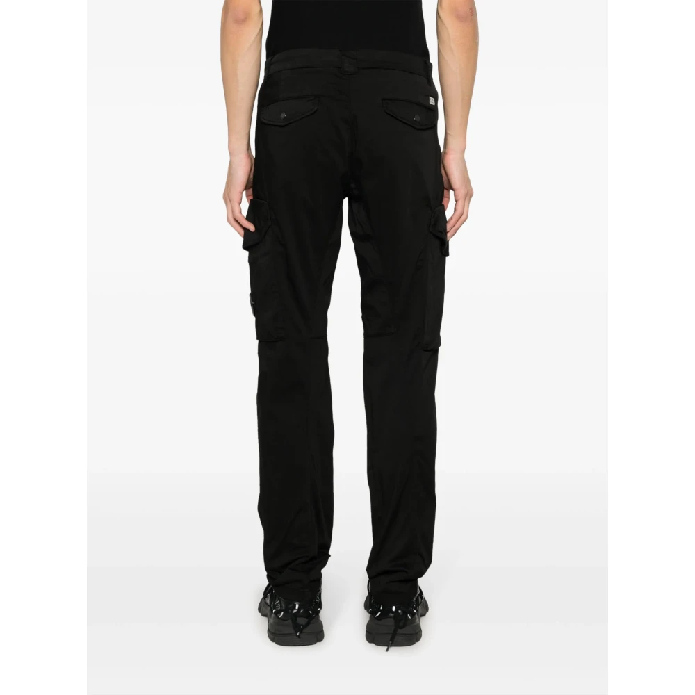 C.P. Company Zwarte Cargo Broek met Drukknoopsluiting Black Heren