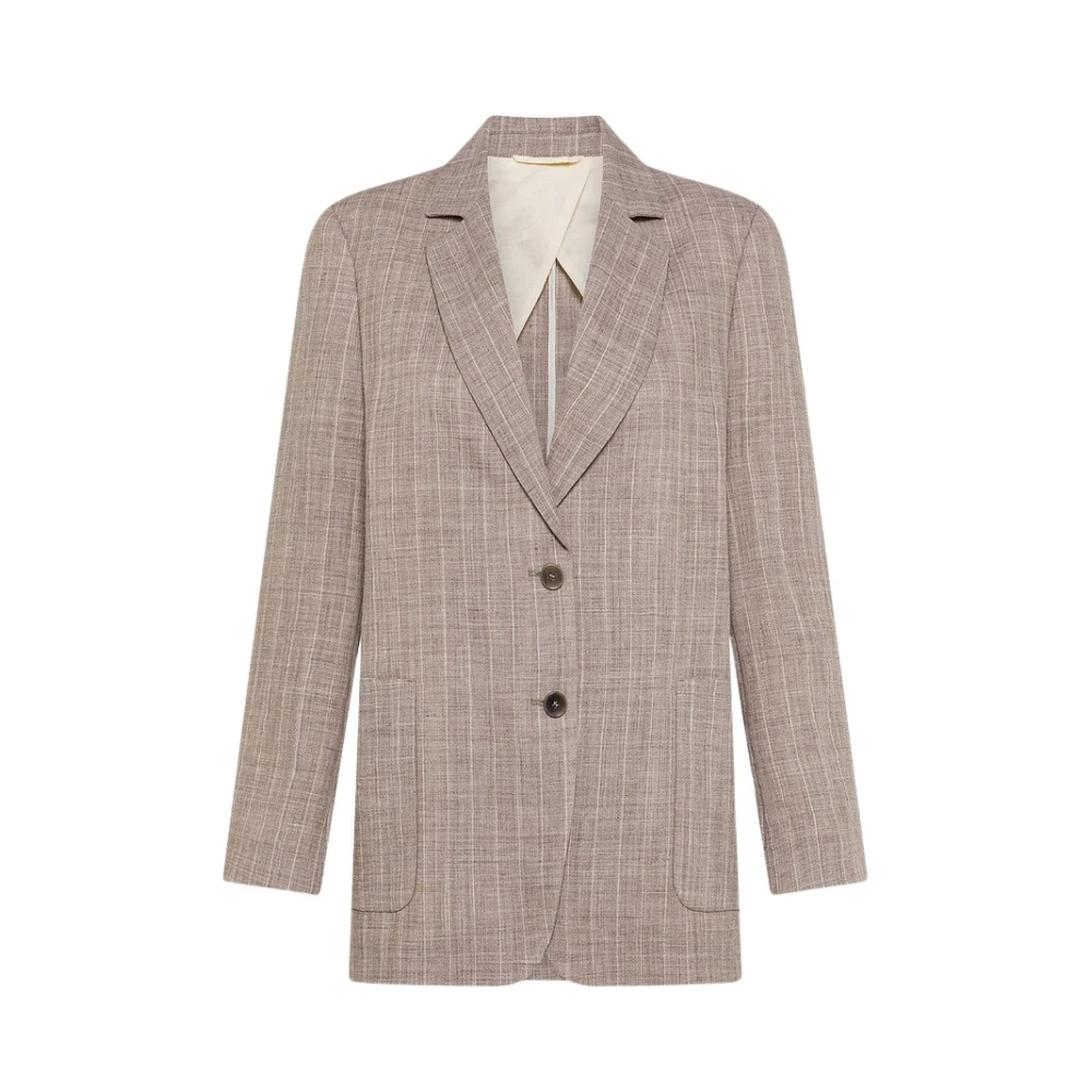 Seventy Gray Blazers, Female, 2XS, Blazer Gessato In Misto Lino