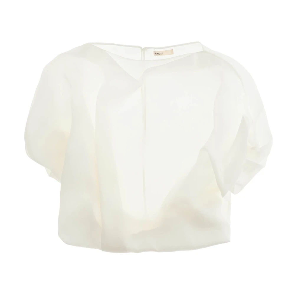 Khaite Zijden Gazar Boothals Blouse White Dames