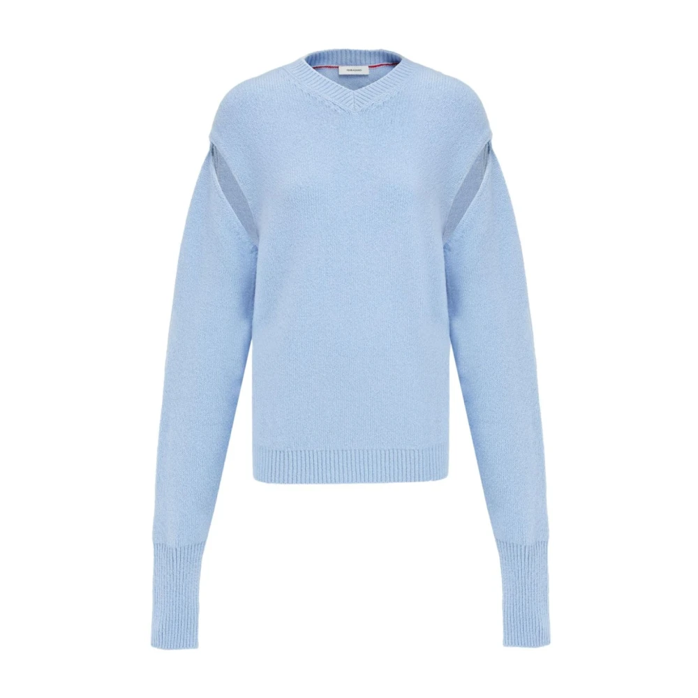 Salvatore Ferragamo Heldere Blauwe Sweatshirt Aw24 Blue Dames