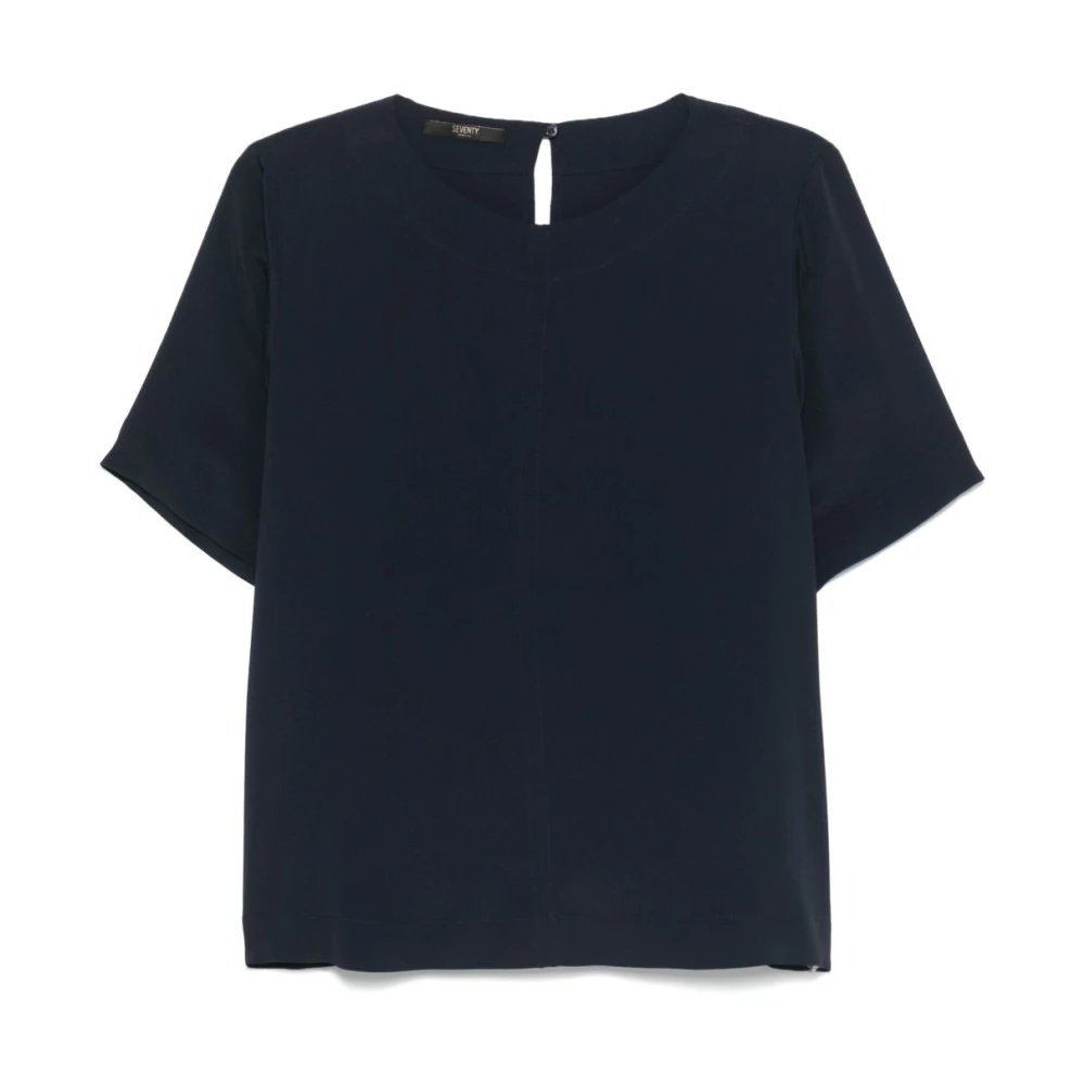 Seventy Blauwe Zijden Blend Elegante Blouse Blue Dames