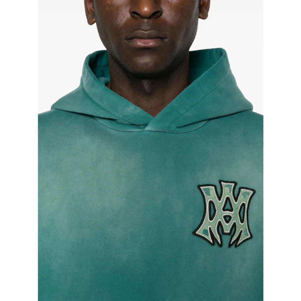 Amiri Logo Borduur Hoodie Blue Heren