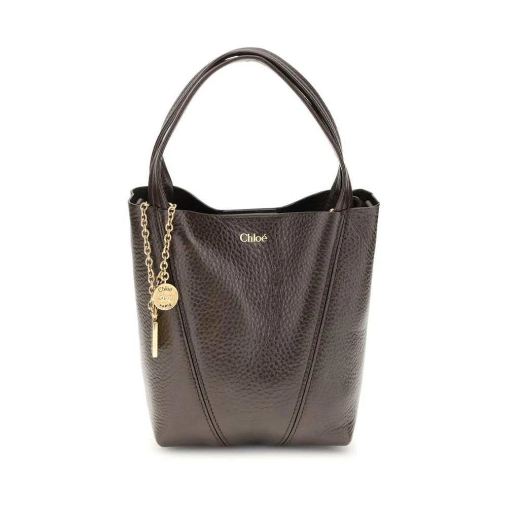 Chloé Women's Brown Spin Small Tote Bag In Burgundy Leather - Image 4
