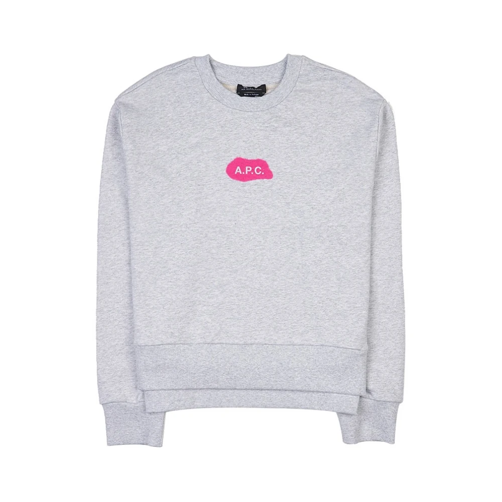 A.p.c. Grijze Sibylle Sweatshirt met Roze Logo Gray Dames
