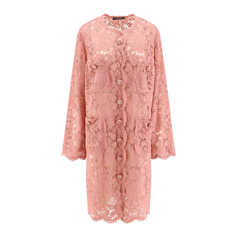 Dolce & Gabbana Bloemenkantjas met bedekte knopen Pink Dames