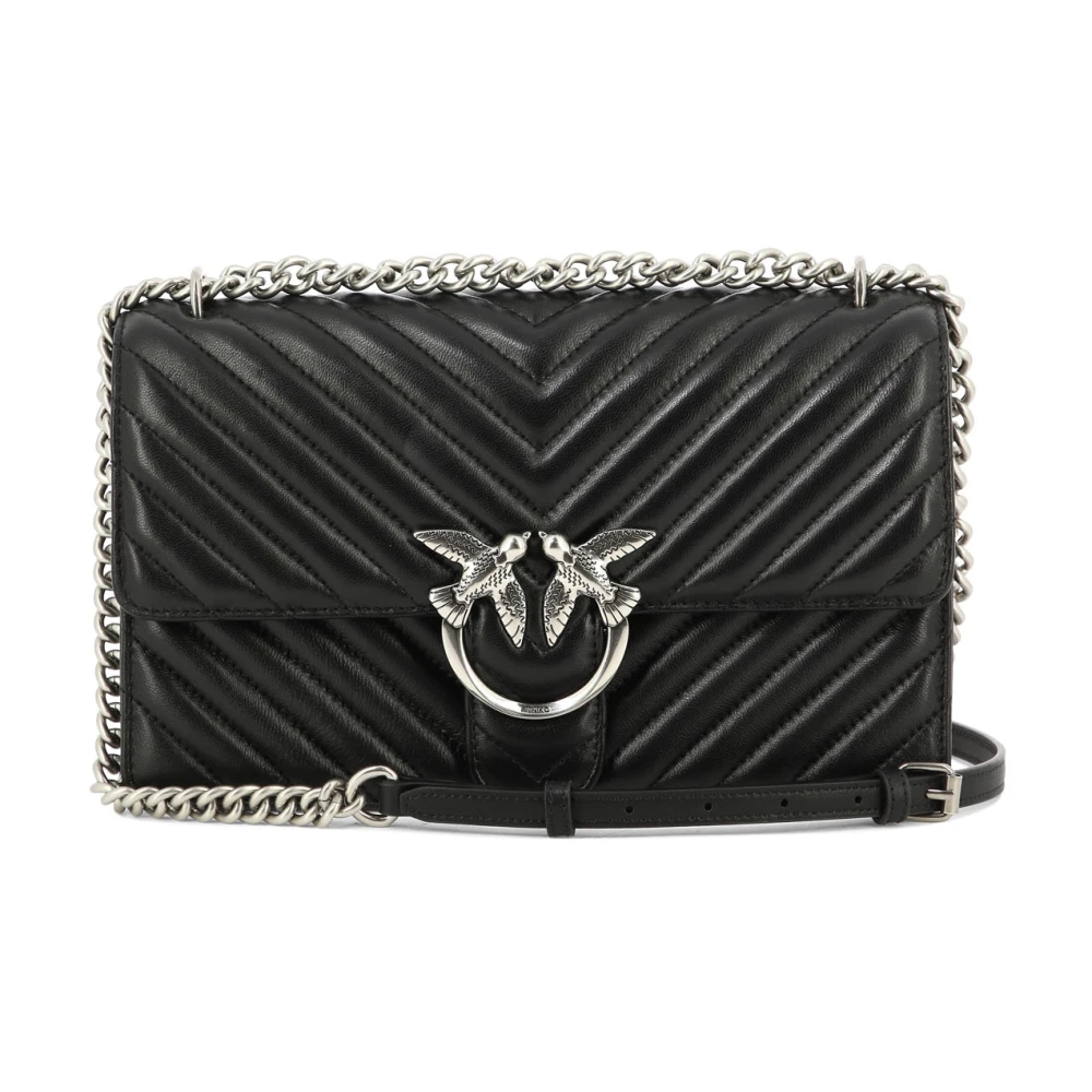 Pinko Donna Nero - Borsa In Seta E Nylon Nera - Bags - One Size - Immagine 6