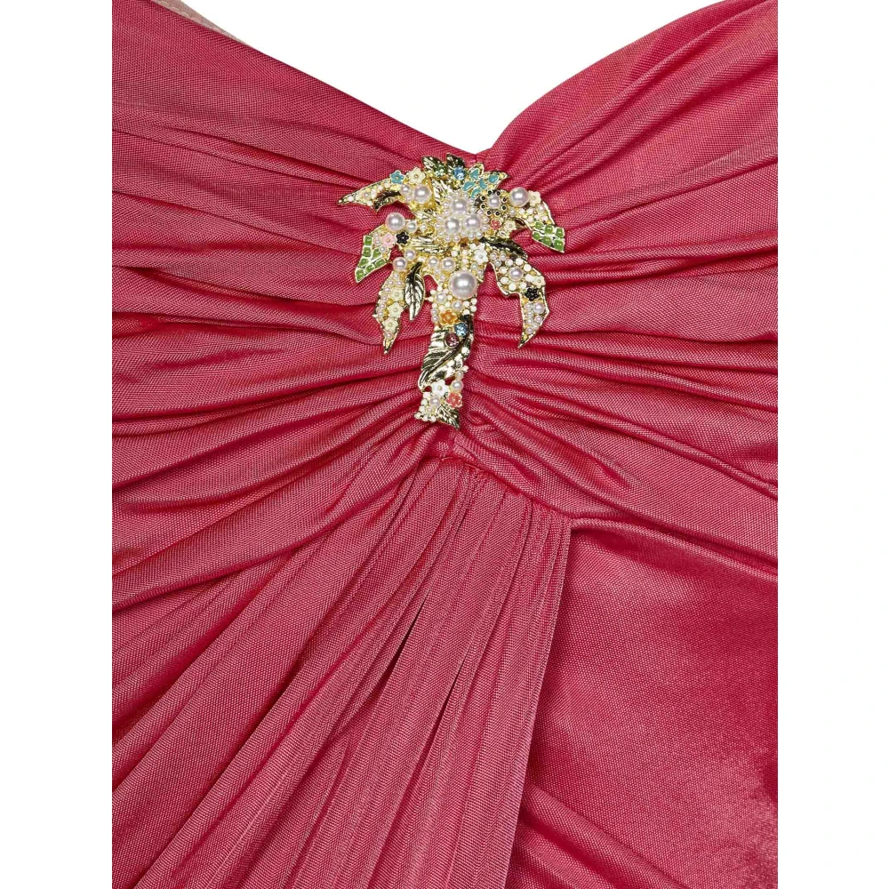 Zuhair Murad Strapless Sweetheart Neckline Gedrapeerde Jurk Red Dames