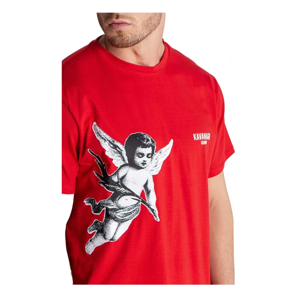 Gianni Kavanagh Engel T-shirt Red Heren