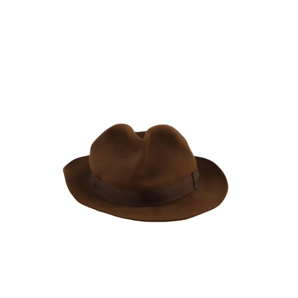 Hermès Vintage Pre-owned Leather hats Brown Dames