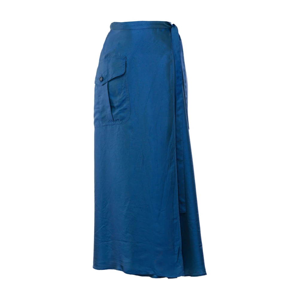 Aspesi Iridescent Effect Pareo Rok Blue Dames