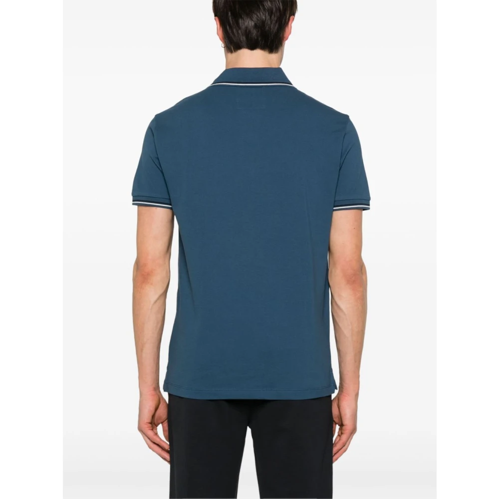 Emporio Armani Blauwe T-shirts en Polo's met Streepdetail Blue Heren