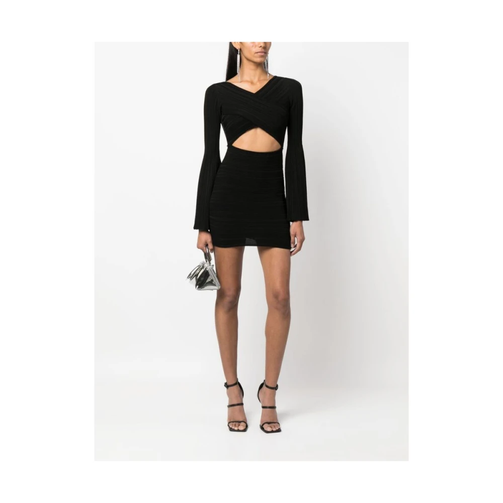 Antonino Valenti Zwarte Uitgesneden V-Hals Mini Jurk Black Dames