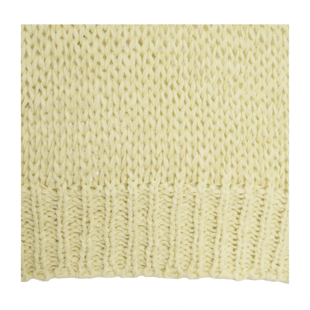 Roberto Collina Gele Gebreide V-Hals Trui Beige Dames