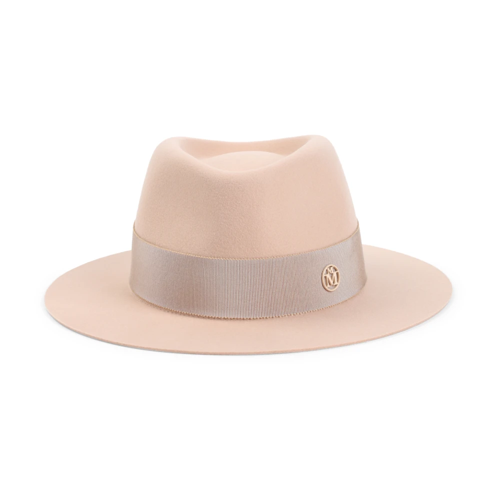 Maison Michel Beige Ullfilt Hatt Beige, Dam