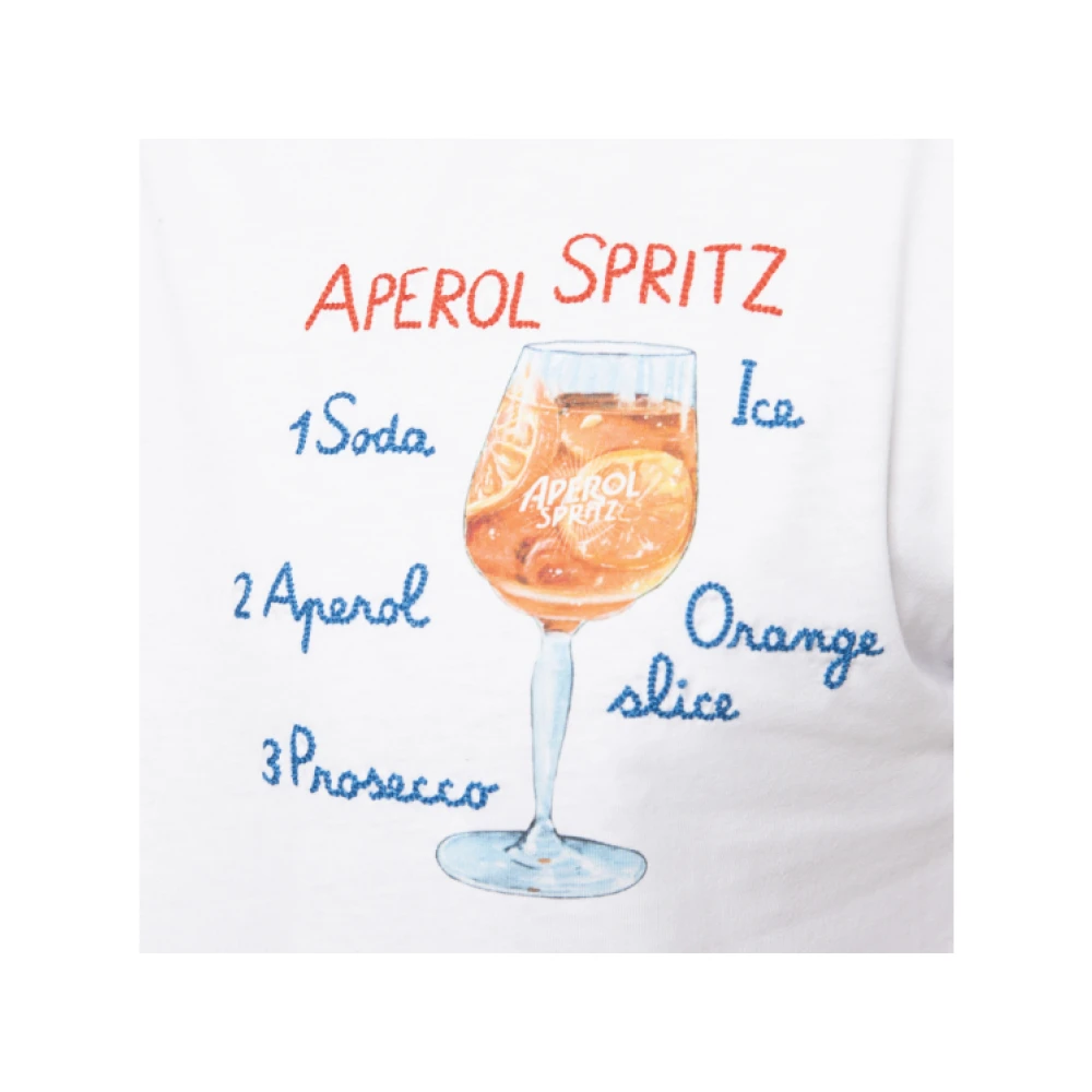 MC2 Saint Barth Aperol Spritz Wit T-shirt met Illustratie White Heren