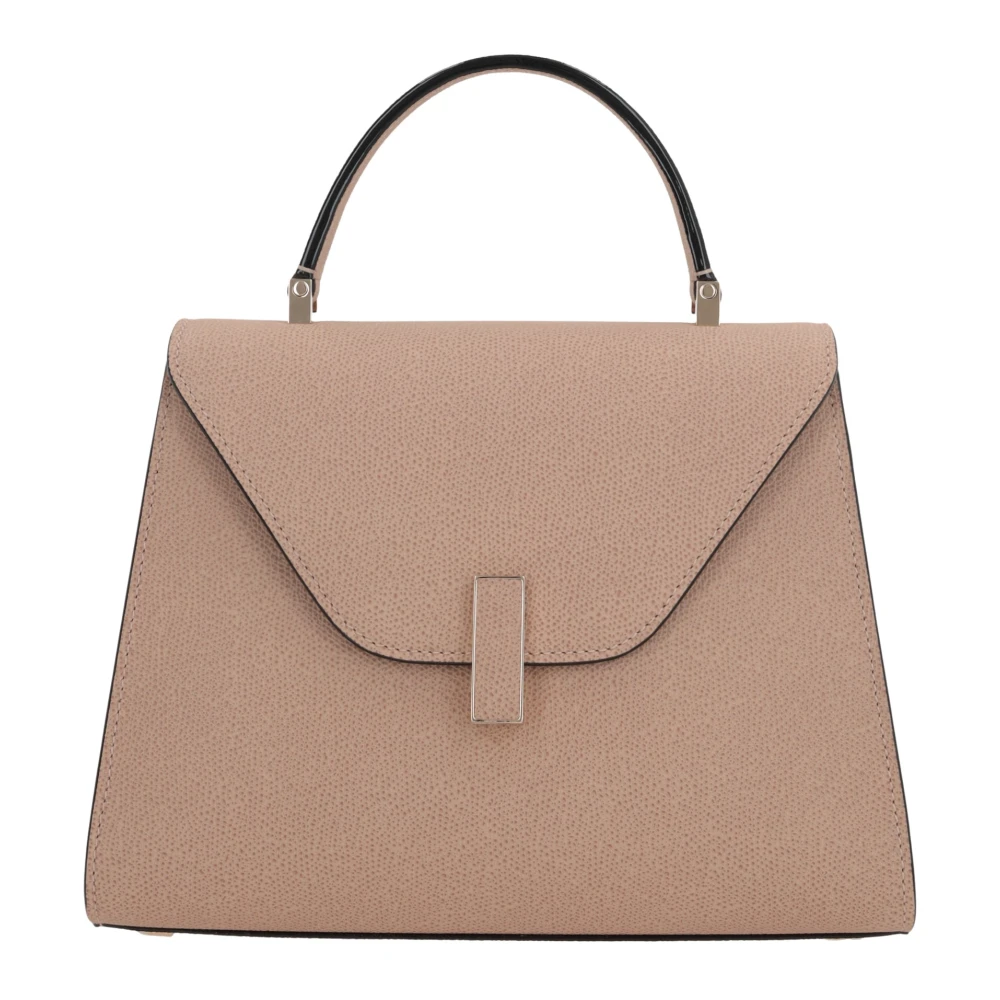 Valextra Beige Gehamerd Leren Handtas met Licht Gouden Hardware Beige Dames