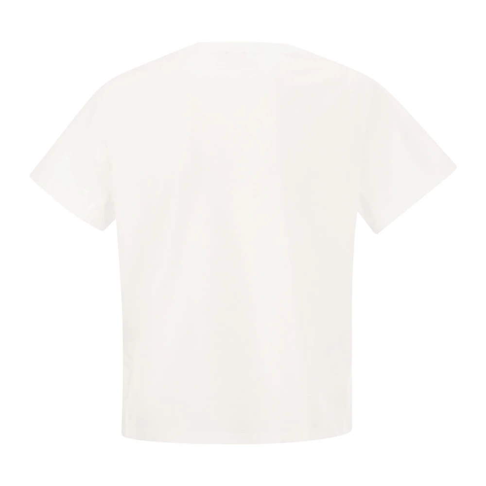 RED Valentino Bloemenprint Logo T-Shirt White Dames