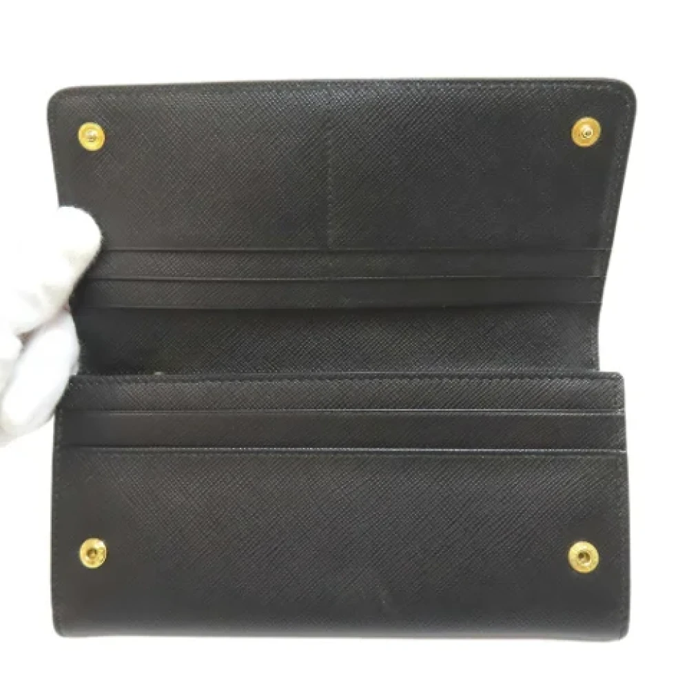 Prada Vintage Pre-owned Leather wallets Black Dames
