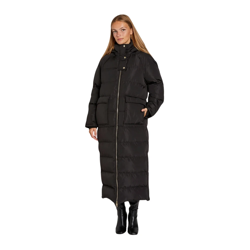 RUE de Femme Stijlvolle Lange Donsjas Zwart Black Dames