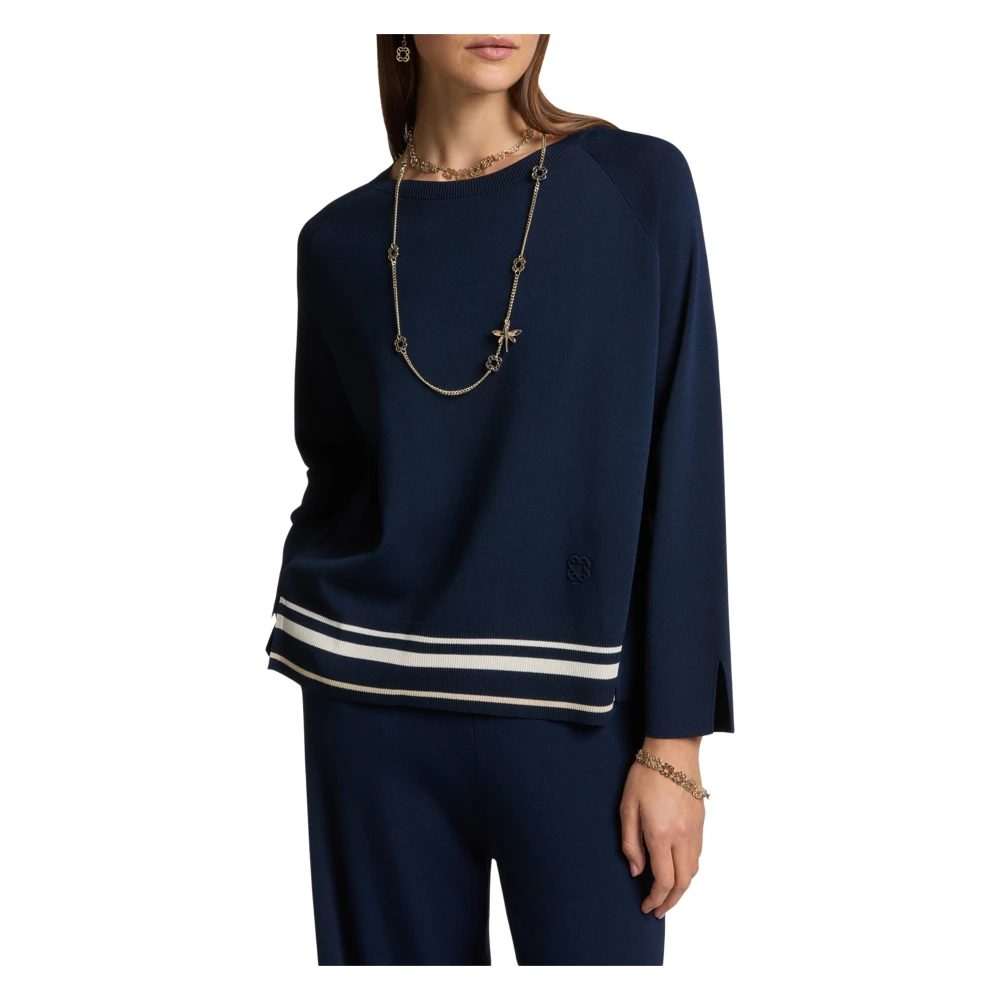 Elena Mirò Stijlvolle Maglia Top Blue Dames