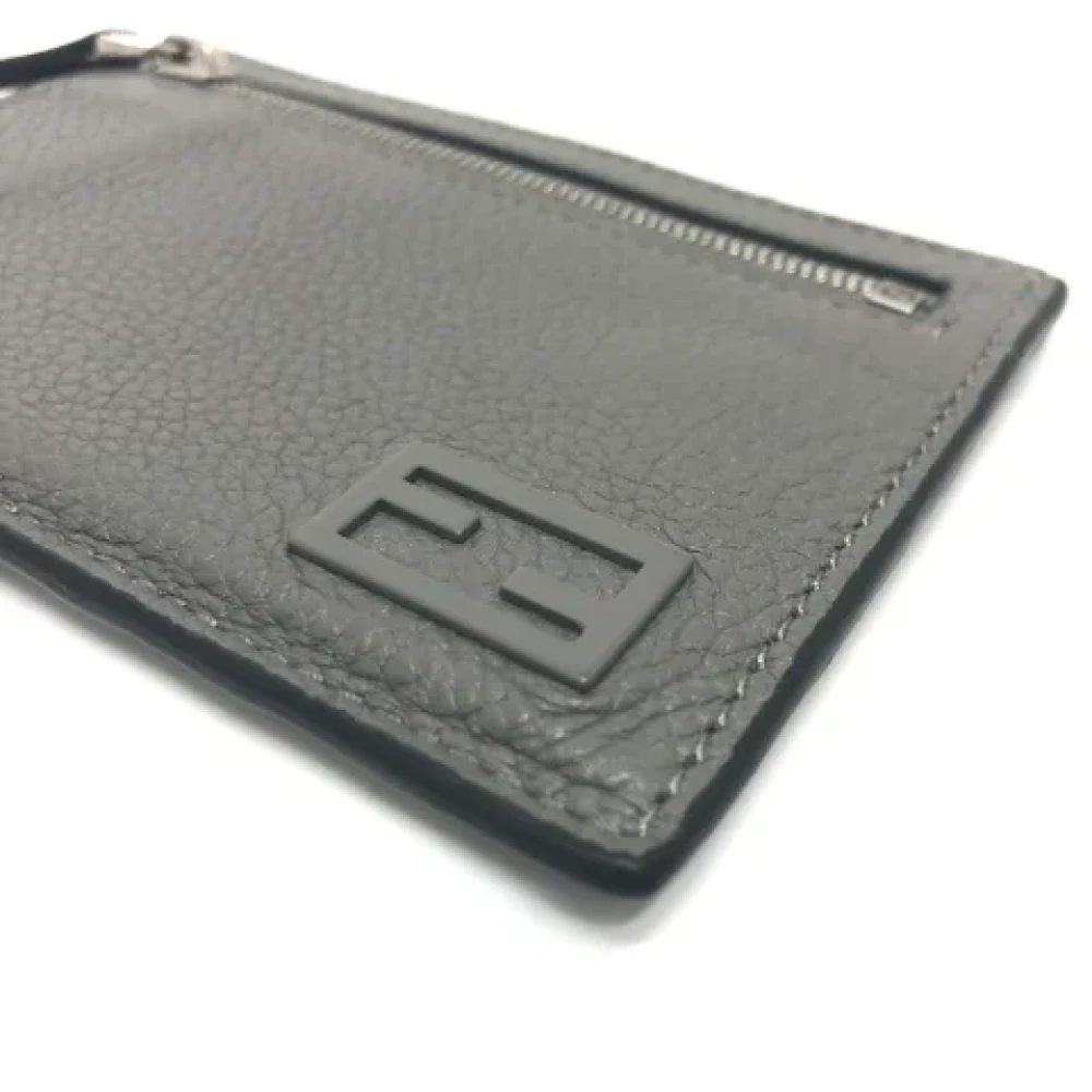 Fendi Vintage Pre-owned Leather home-office Gray Dames