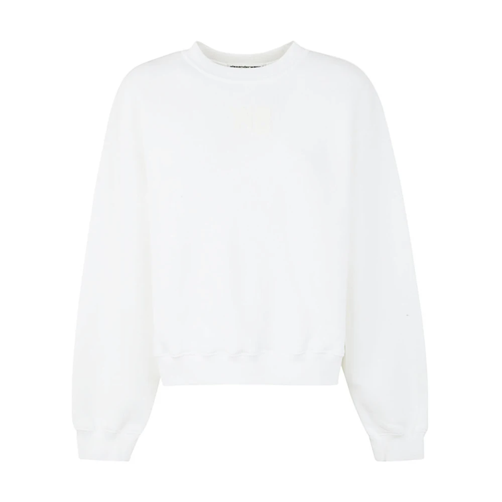 Alexander wang Witte Terry Crew Sweatshirt met Puff Paint Logo White Dames